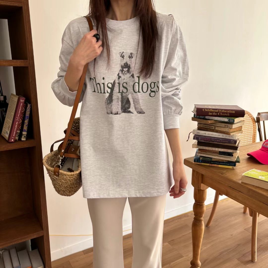 MAENEW韓國直郵㊣女裝新款熱賣休閑職業時尚人氣25春夏長袖T恤MAENEW長袖T恤圖色1