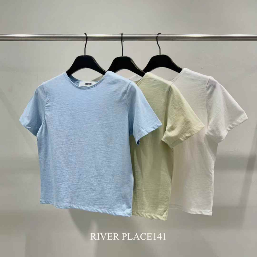 RIVER韓國㊣直郵東大門代購女裝新款人氣時尚職業休閑熱賣T恤WATER/RIVERT恤圖色3左三色