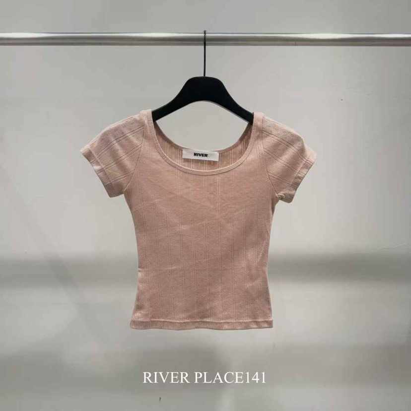 RIVER韓國直郵㊣東大門實拍女裝新款推薦時尚休閑職業熱賣T恤WATER/RIVERT恤
