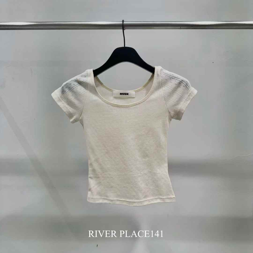 RIVER韓國直郵㊣東大門實拍女裝新款推薦時尚休閑職業熱賣T恤WATER/RIVERT恤圖色2