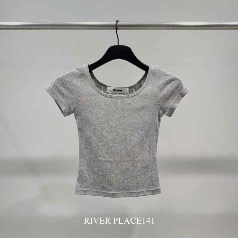 RIVER韓國直郵㊣東大門實拍女裝新款推薦時尚休閑職業熱賣T恤WATER/RIVERT恤圖色3
