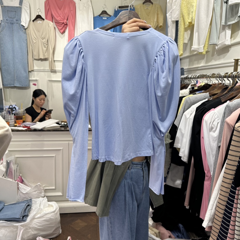 J.RITZY韓國直郵㊣東大門實拍女裝新款推薦休閑25春夏長袖T恤J.RITZY長袖T恤