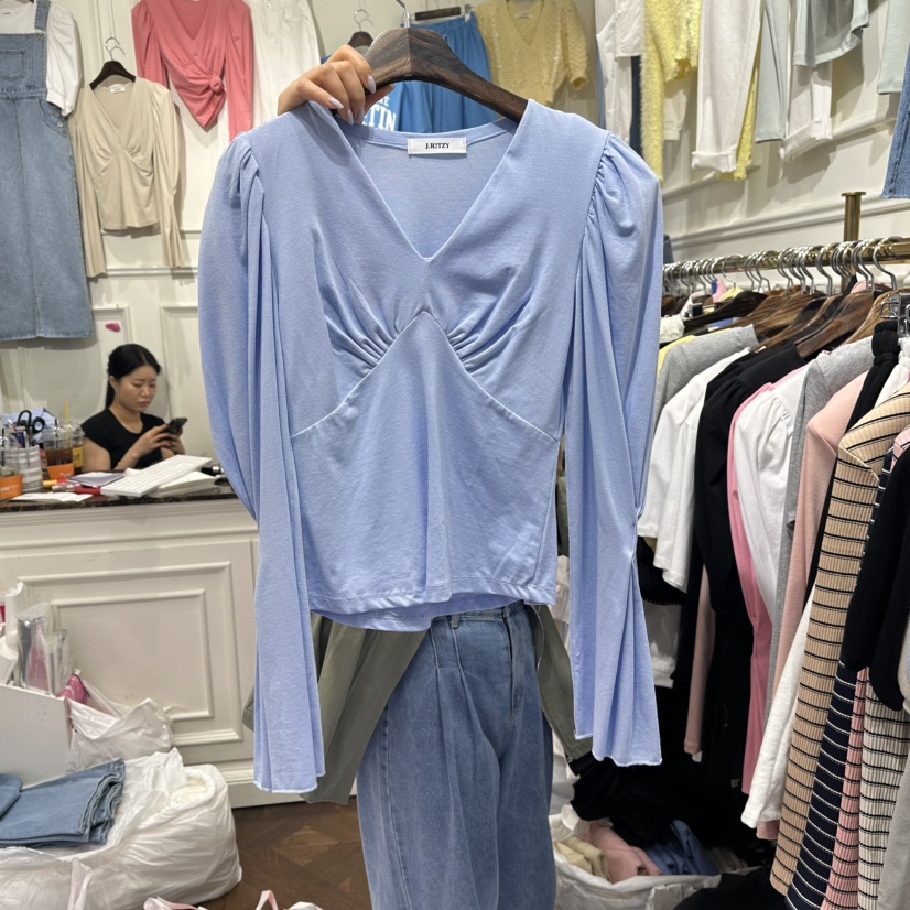 J.RITZY韓國直郵㊣東大門實拍女裝新款推薦休閑25春夏長袖T恤J.RITZY長袖T恤圖色1