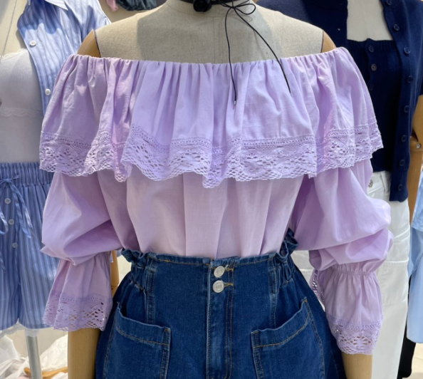 MILLIMETER韓國㊣直郵東大門代購女裝新品熱賣25春夏襯衫蕾絲衫MILLIMETER襯衫/蕾絲衫圖色3