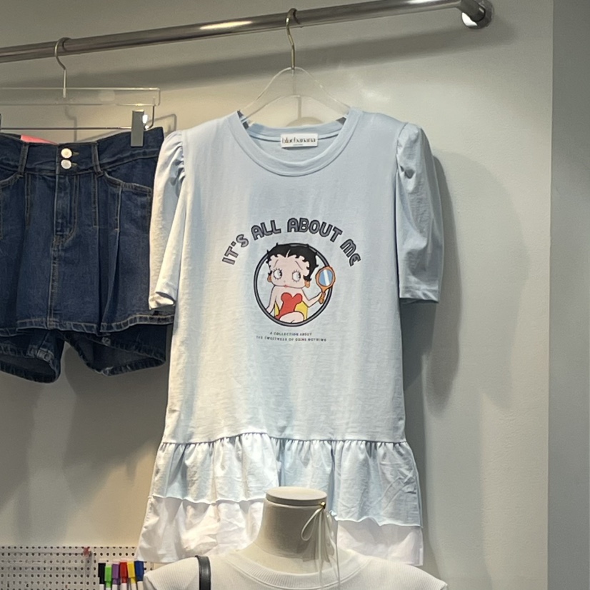 BLUE BANANA韓國直郵㊣東大門實拍女裝新品職業推薦25春夏T恤BLUE BANANAT恤圖色3