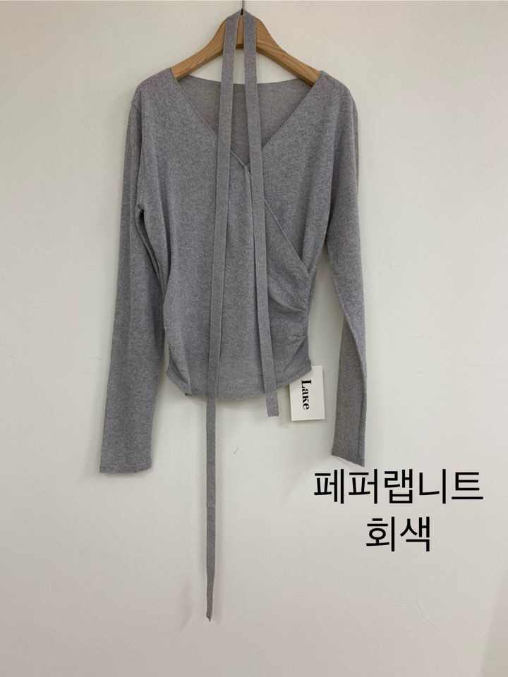 LAKE-A直郵韓國代購㊣女裝新品職業熱賣時尚休閑針織衫含脖帶Lake side針織衫圖色1