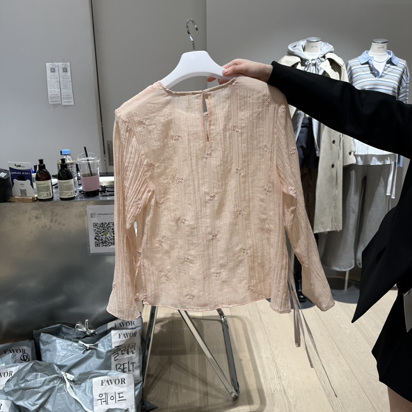 FAVOR-P韓國直郵㊣女裝新品時尚25春夏推薦熱賣職業長袖T恤FAVOR長袖T恤