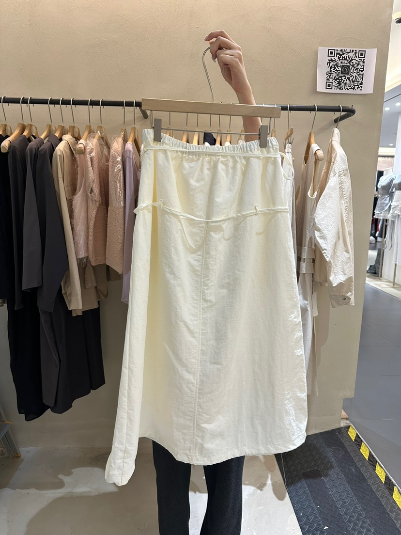 ERIA韓國㊣直郵東大門代購女裝新品時尚25春夏休閑長裙褶皺ERIA/HUE長裙