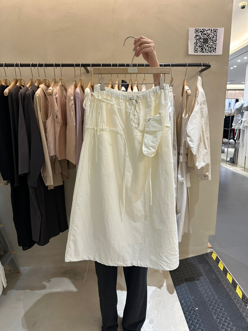 ERIA韓國㊣直郵東大門代購女裝新品時尚25春夏休閑長裙褶皺ERIA/HUE長裙
