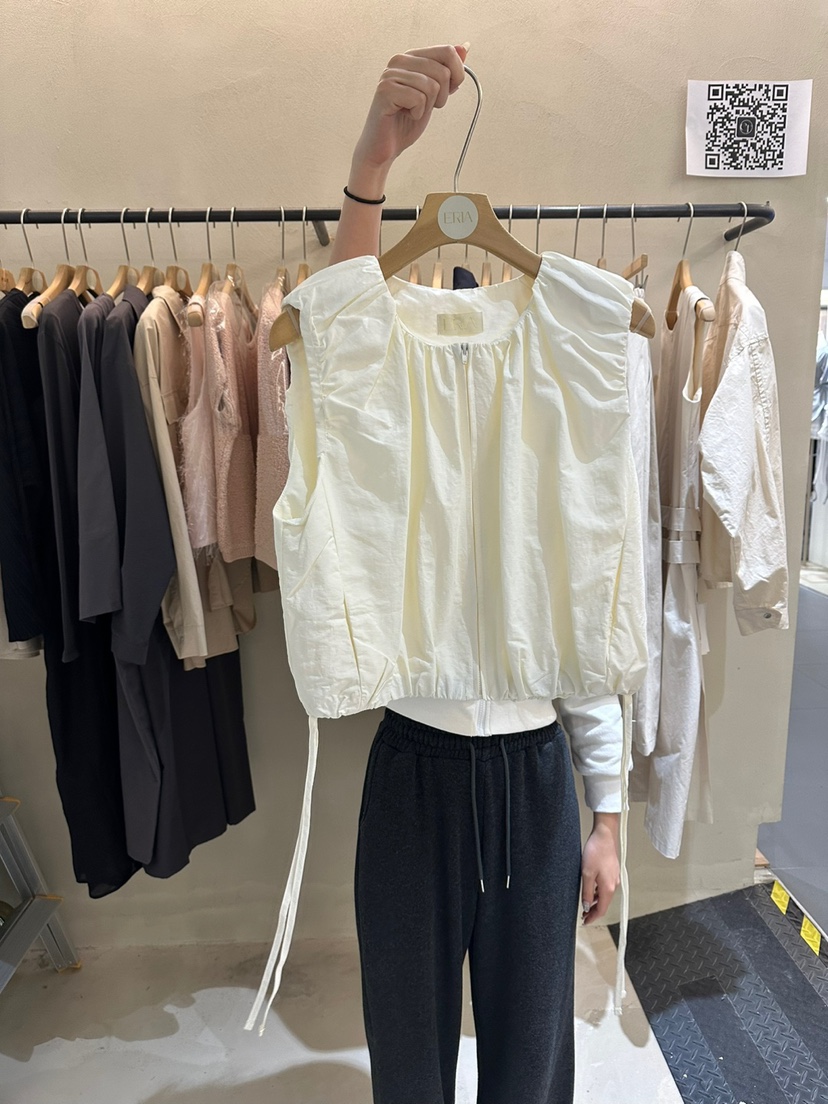 ERIA直郵韓國代購㊣女裝新款25春夏人氣推薦時尚熱賣馬甲褶皺ERIA/HUE馬甲