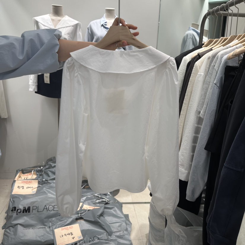SPREAD韓國㊣直郵東大門代購女裝新品25春夏時尚襯衫蕾絲衫SPREAD襯衫/蕾絲衫