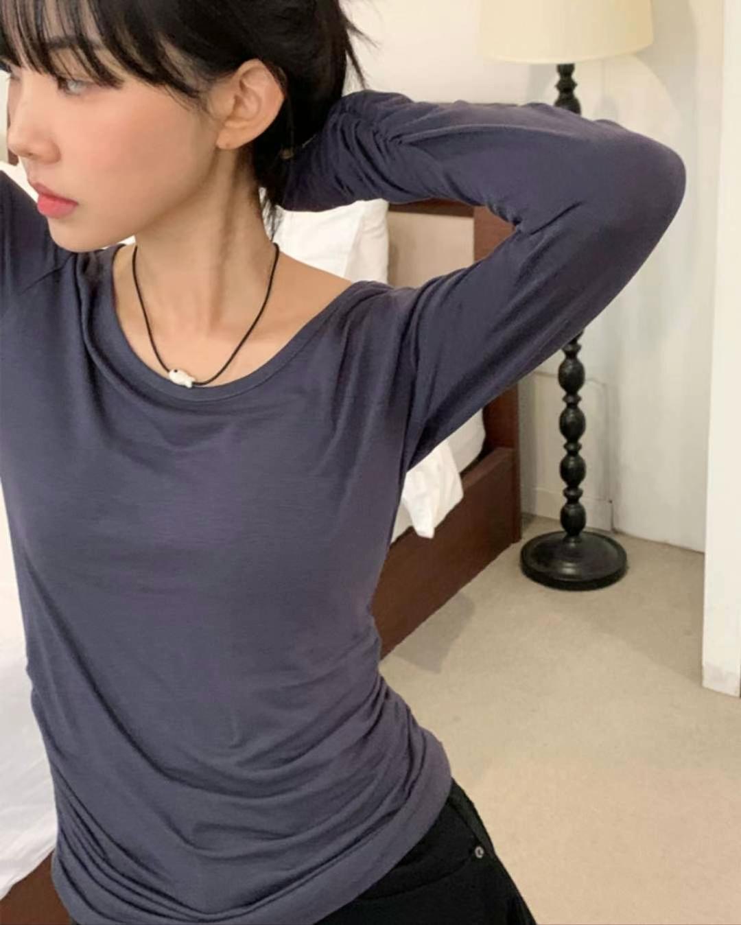 PINK POUCH直郵韓國代購㊣女裝新品推薦休閑時尚職業長袖T恤PINK POUCH長袖T恤