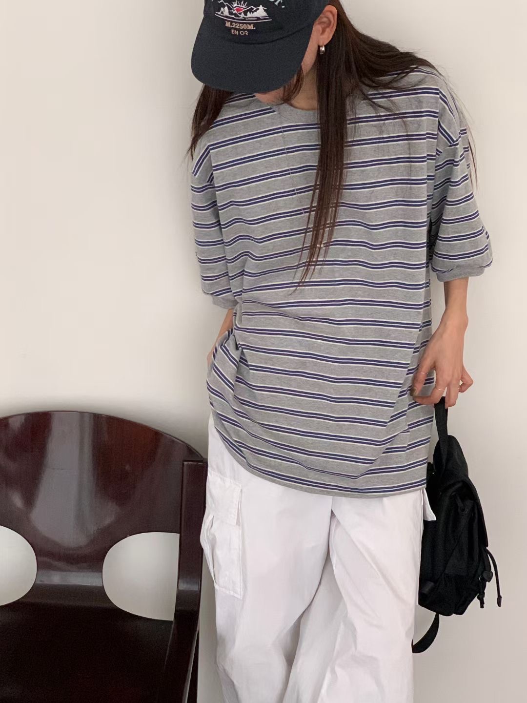 LOWELL韓國直郵㊣女裝新款推薦熱賣休閑人氣25春夏時尚職業T恤LOWELLT恤圖色1