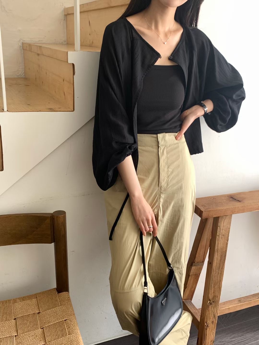 LOWELL韓國㊣直郵東大門代購女裝新品時尚襯衫蕾絲衫兩面穿LOWELL襯衫/蕾絲衫