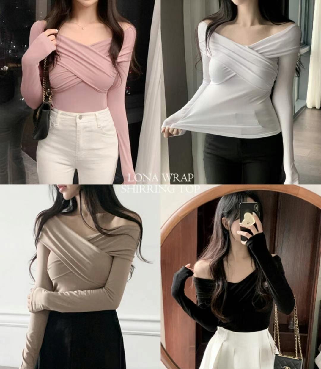 PINK POUCH韓國直郵㊣女裝新品人氣推薦休閑25春夏長袖T恤PINK POUCH長袖T恤