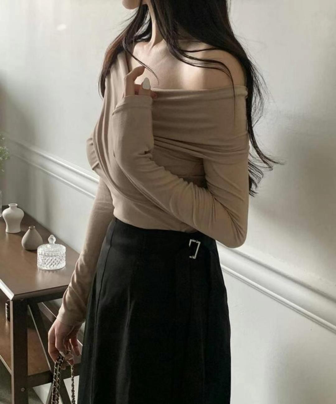 PINK POUCH韓國直郵㊣女裝新品人氣推薦休閑25春夏長袖T恤PINK POUCH長袖T恤