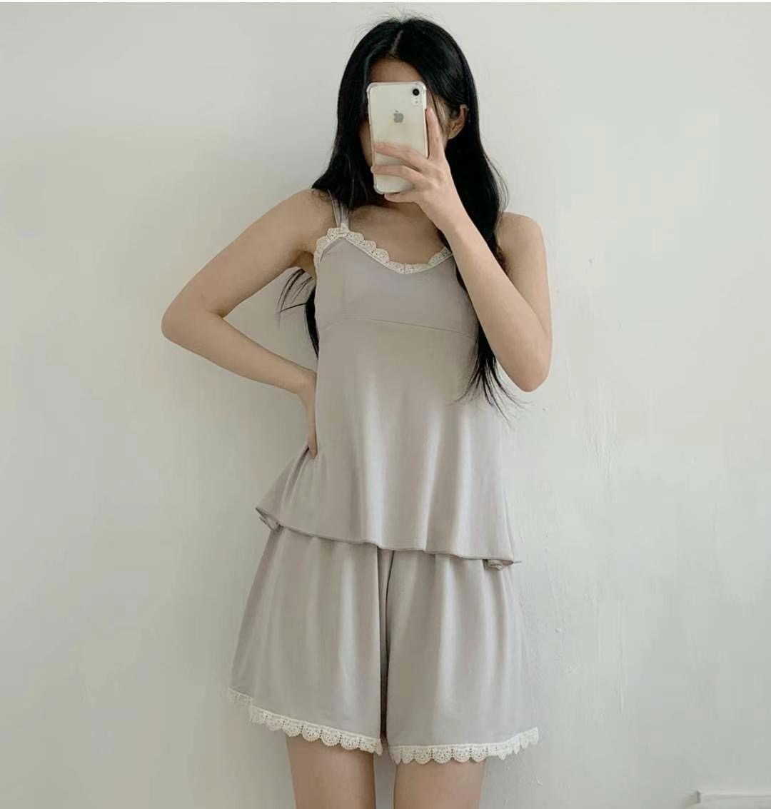 PINK POUCH韓國㊣直郵東大門代購女裝新款25春夏人氣休閑套裝PINK POUCH套裝圖色3
