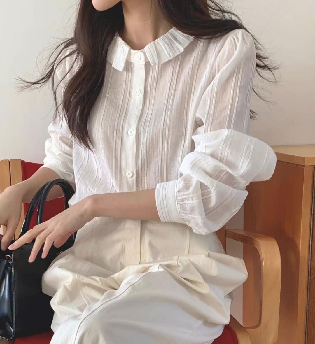 SECOND DRESS-세컨드레스-OT韓國直郵㊣東大門實拍女裝新款人氣襯衫蕾絲衫SECOND DRESS襯衫/蕾絲衫