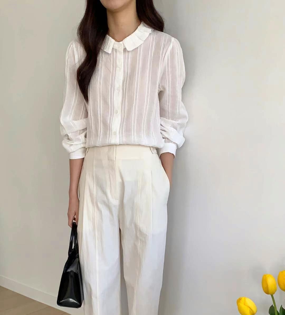 SECOND DRESS-세컨드레스-OT韓國直郵㊣東大門實拍女裝新款人氣襯衫蕾絲衫SECOND DRESS襯衫/蕾絲衫