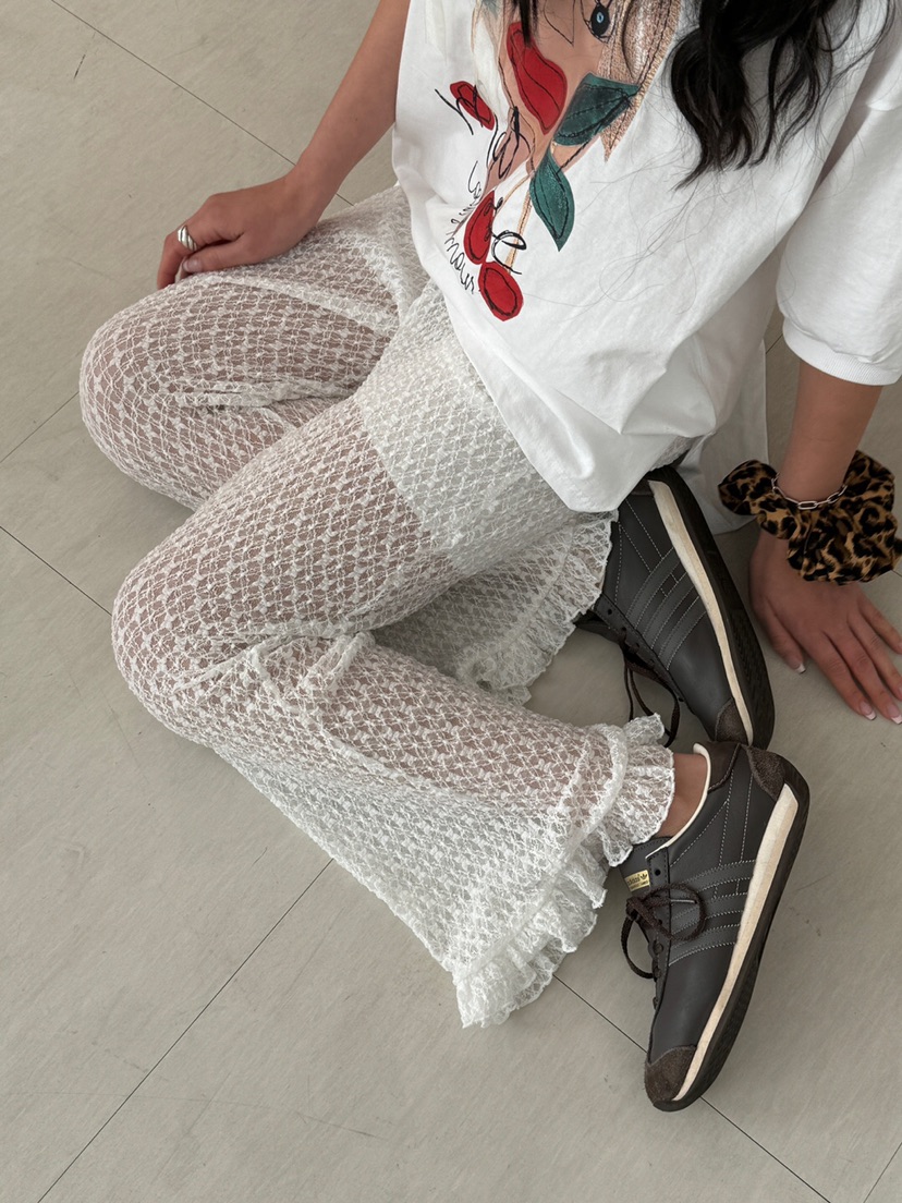MAISONDEGLORY韓國直郵㊣女裝新品熱賣推薦職業人氣休閑褲蕾絲MAISON DE GLORY休閑褲