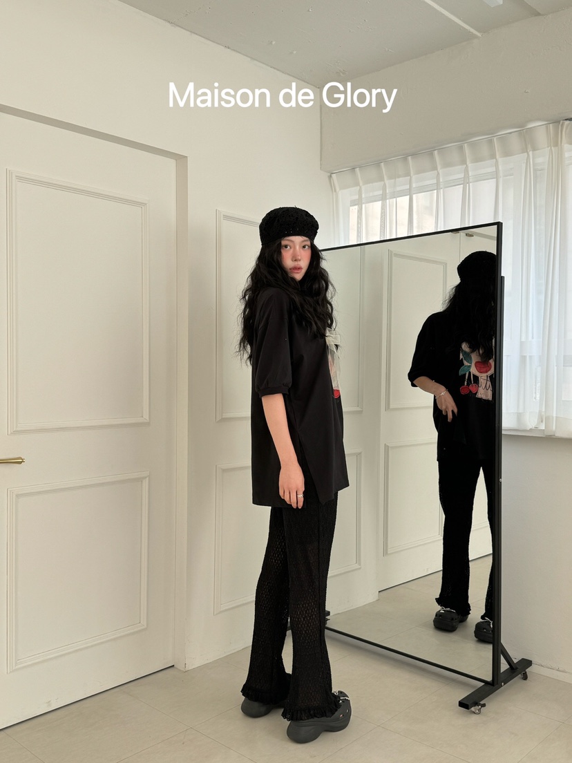 MAISONDEGLORY韓國直郵㊣女裝新品熱賣推薦職業人氣休閑褲蕾絲MAISON DE GLORY休閑褲