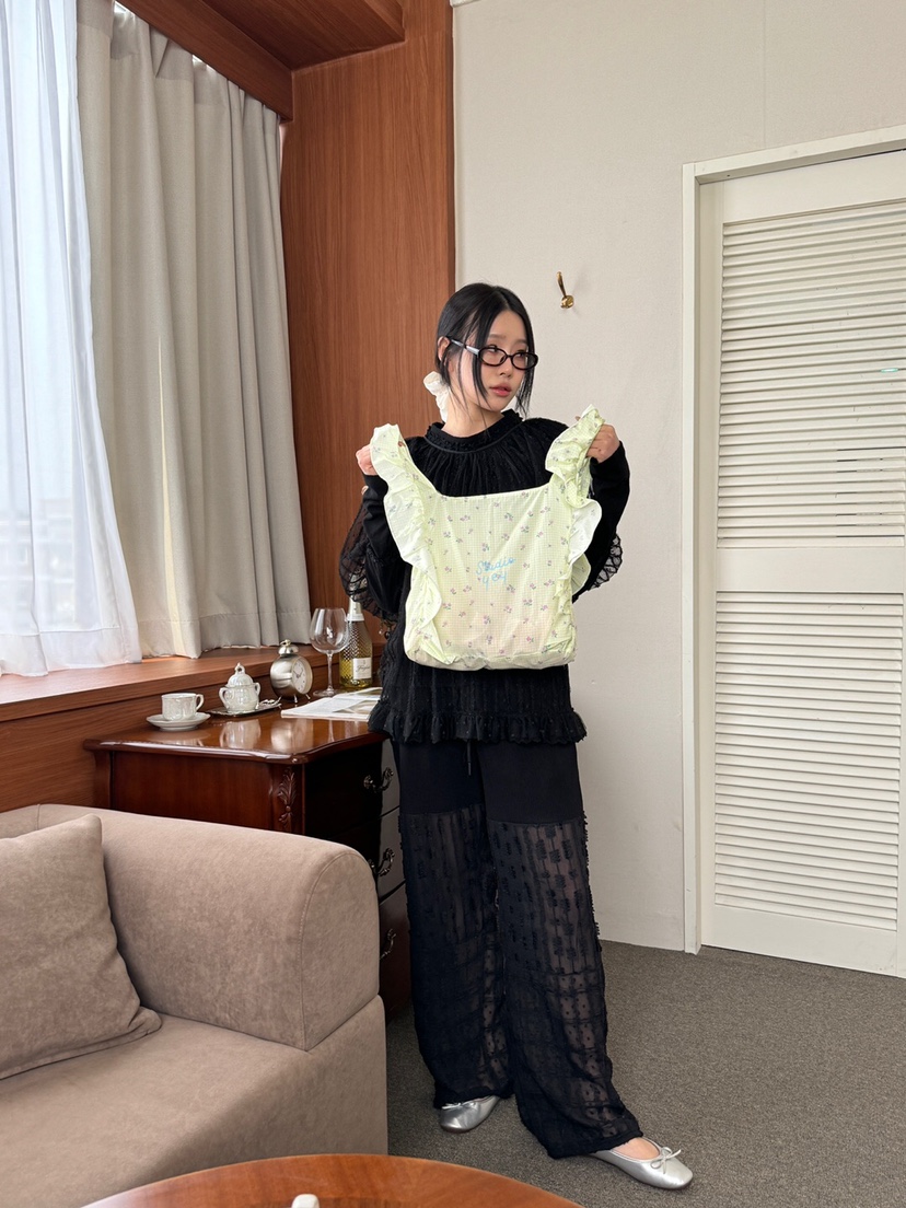 MAISONDEGLORY韓國直郵㊣女裝新款人氣休閑職業手提包荷葉邊MAISON DE GLORY手提包
