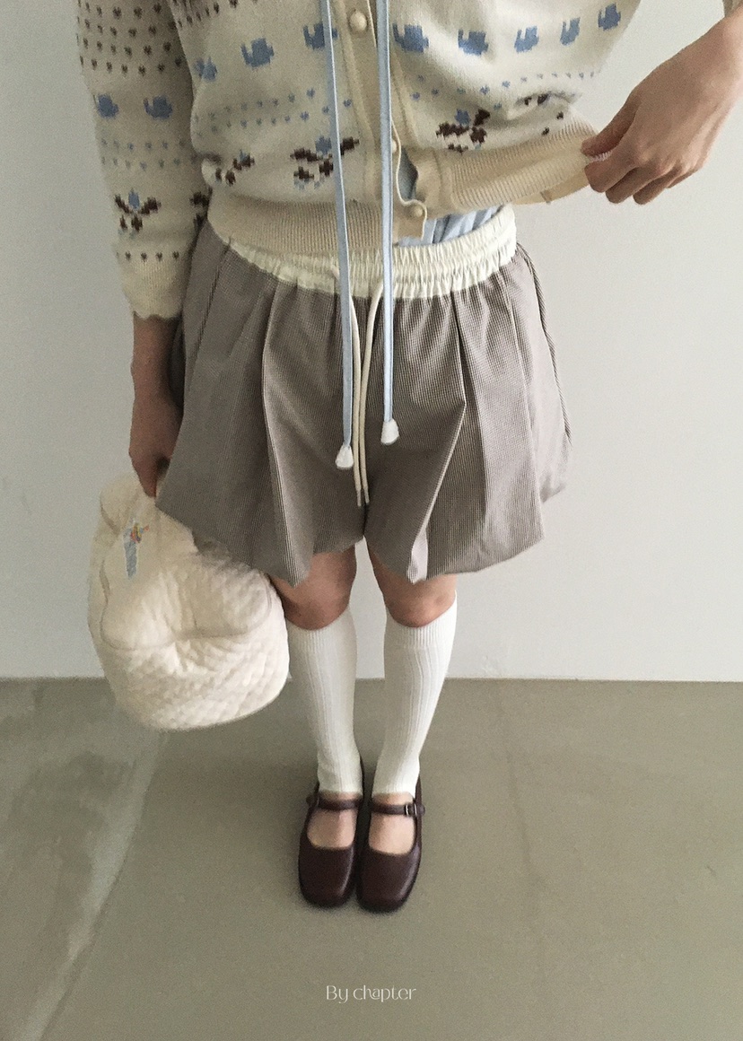 BY CHAPTER韓國㊣直郵東大門代購女裝新品職業熱賣短褲格紋Chapter短褲