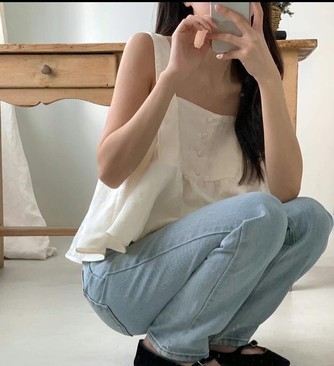 SECOND DRESS-세컨드레스-OT韓國直郵㊣女裝新款休閑吊帶背心SECOND DRESS吊帶/背心
