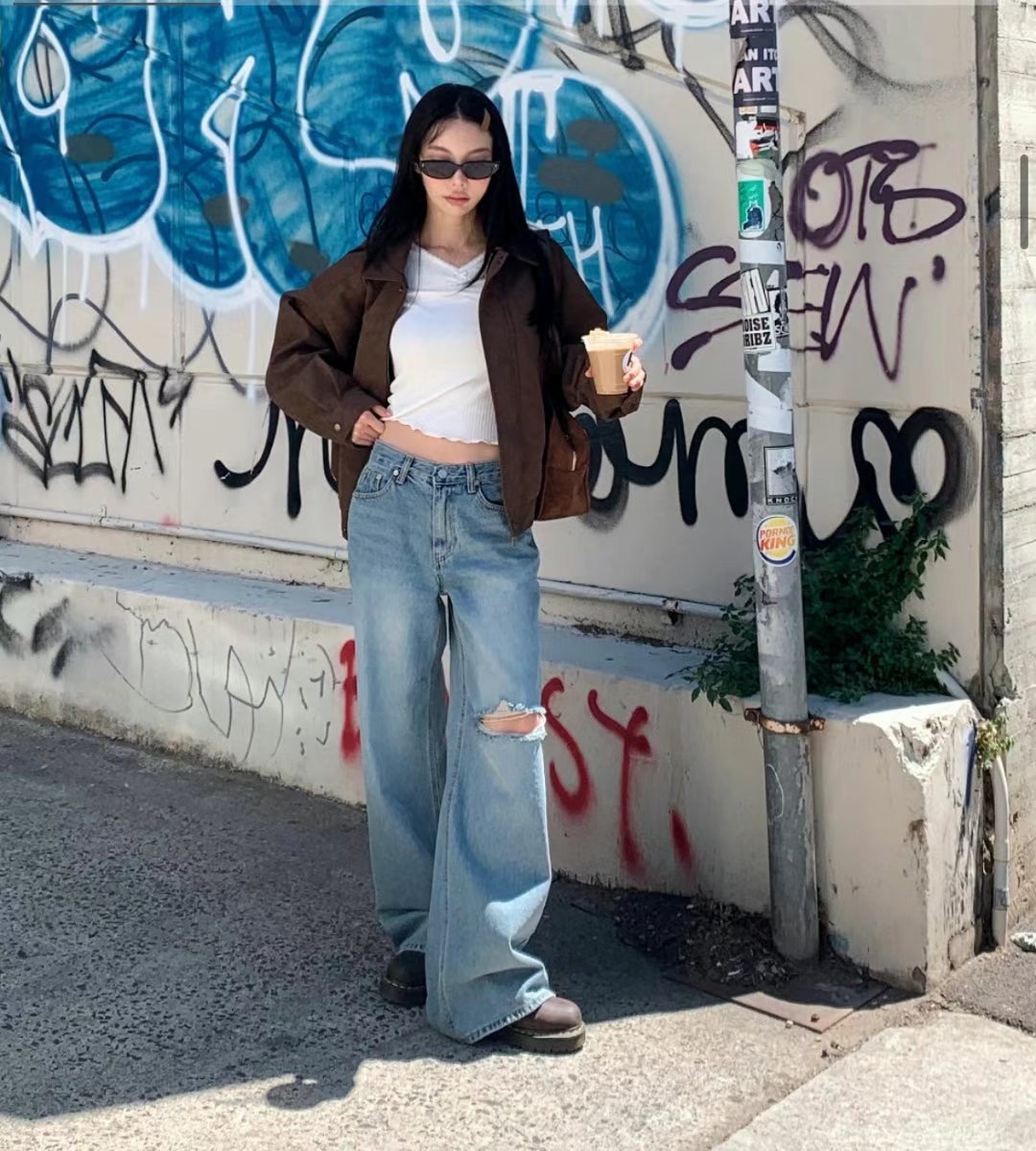 BLACKPOM-블랙폼-T韓國直郵㊣東大門實拍女裝新品人氣牛仔褲BLACKPOM-ot牛仔褲