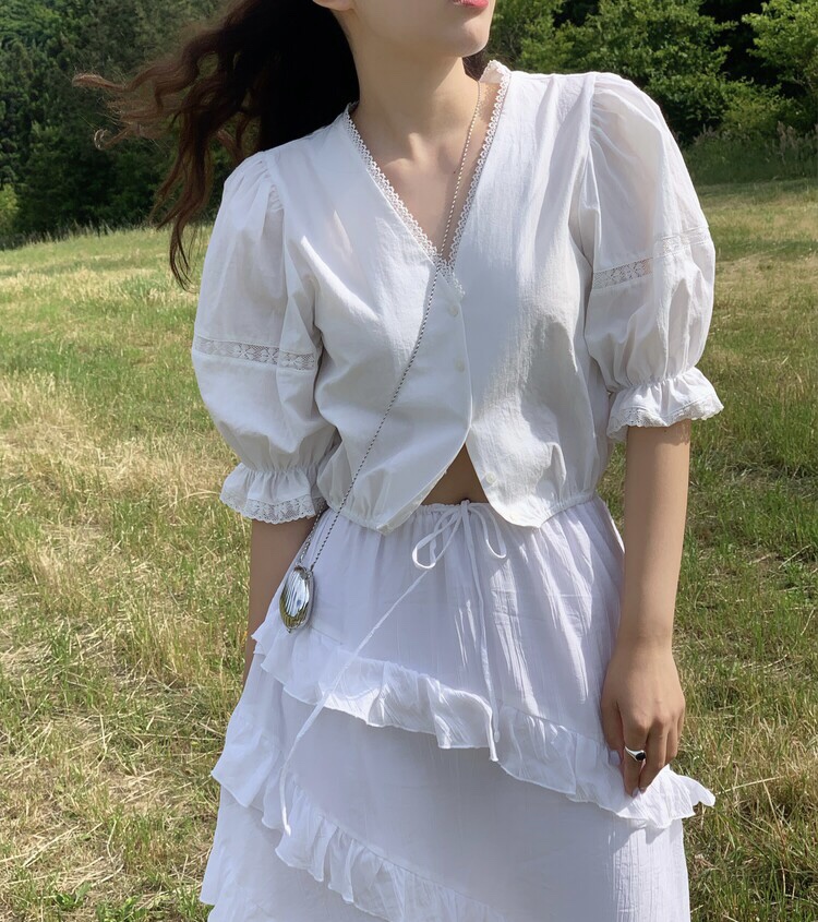LETAILOR韓國直郵㊣東大門實拍女裝新品時尚職業襯衫蕾絲衫LETAILOR襯衫/蕾絲衫