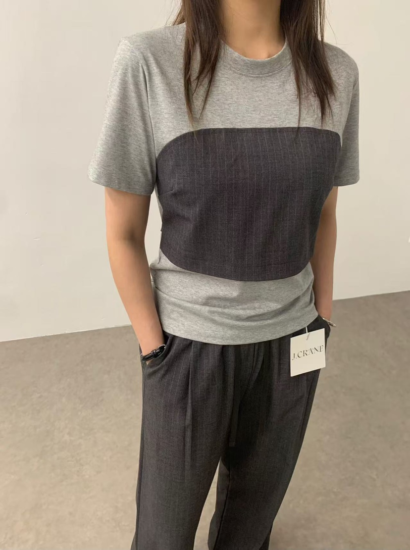 J CRANE-A直郵韓國代購㊣女裝新款熱賣休閑人氣職業25春夏T恤J CRANET恤圖色2