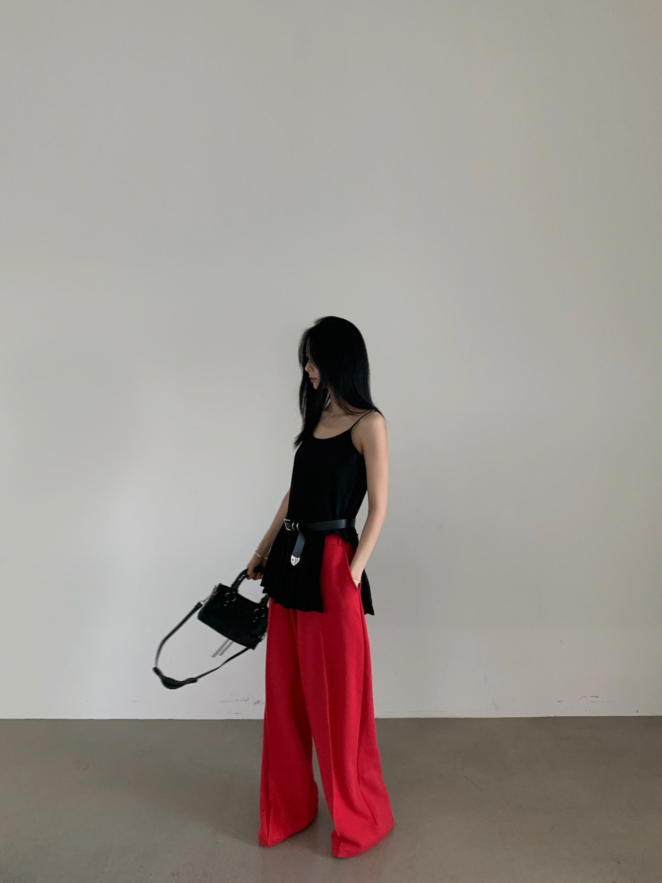 VERANDA韓國㊣直郵東大門代購女裝新品休閑職業休閑褲含腰帶VERANDA休閑褲