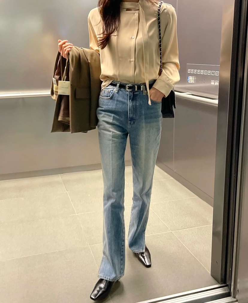 AWESOME-L韓國直郵㊣女裝新品25春夏人氣職業推薦時尚牛仔褲AWESOME-L牛仔褲