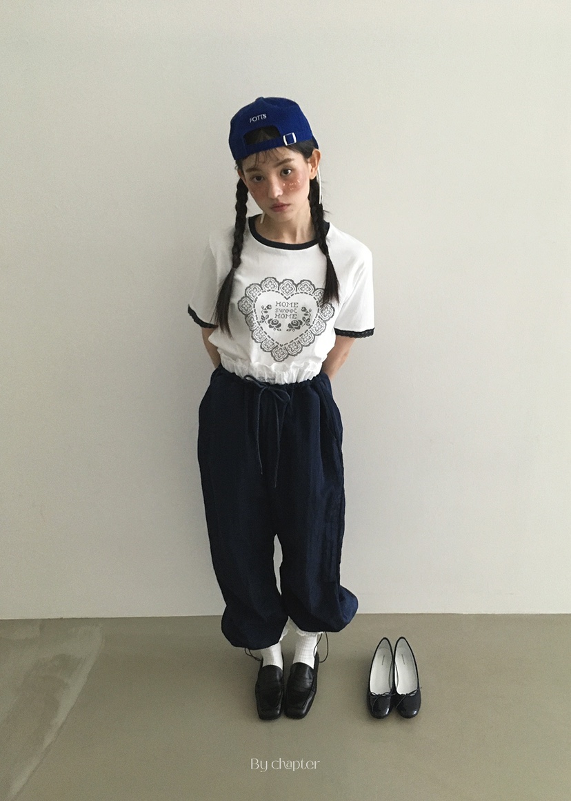 BY CHAPTER韓國㊣直郵東大門代購女裝新品熱賣休閑休閑褲蕾絲BY Chapter休閑褲