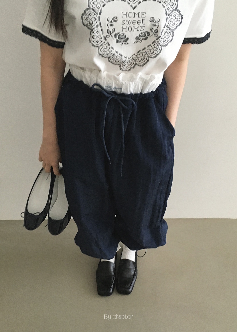 BY CHAPTER韓國㊣直郵東大門代購女裝新品熱賣休閑休閑褲蕾絲BY Chapter休閑褲