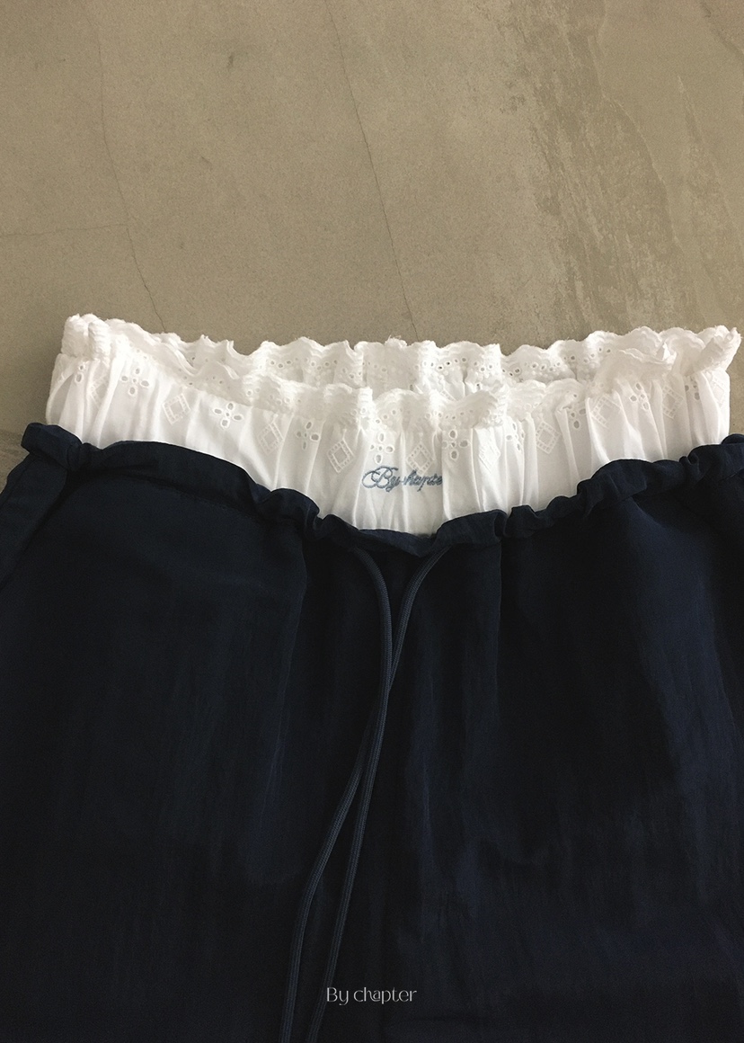 BY CHAPTER韓國㊣直郵東大門代購女裝新品熱賣休閑休閑褲蕾絲BY Chapter休閑褲