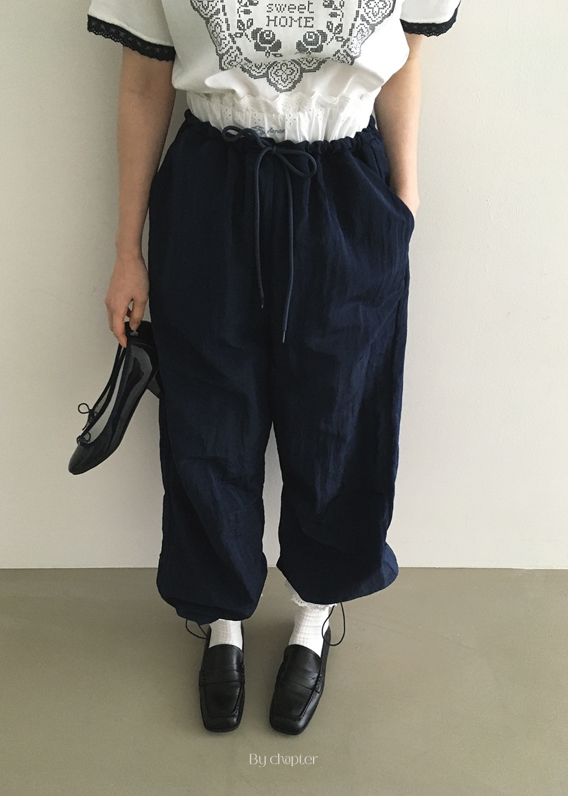 BY CHAPTER韓國㊣直郵東大門代購女裝新品熱賣休閑休閑褲蕾絲BY Chapter休閑褲圖色1