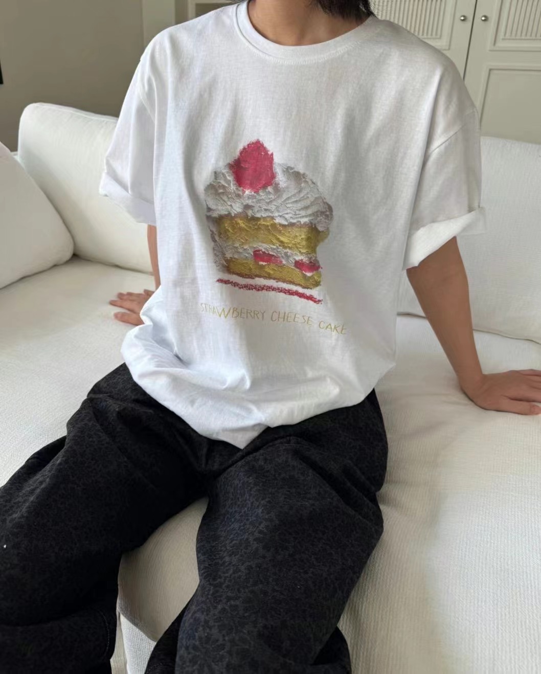 EUN-은-OT韓國直郵㊣女裝新品25春夏時尚人氣熱賣推薦T恤EUN-OTT恤圖色2