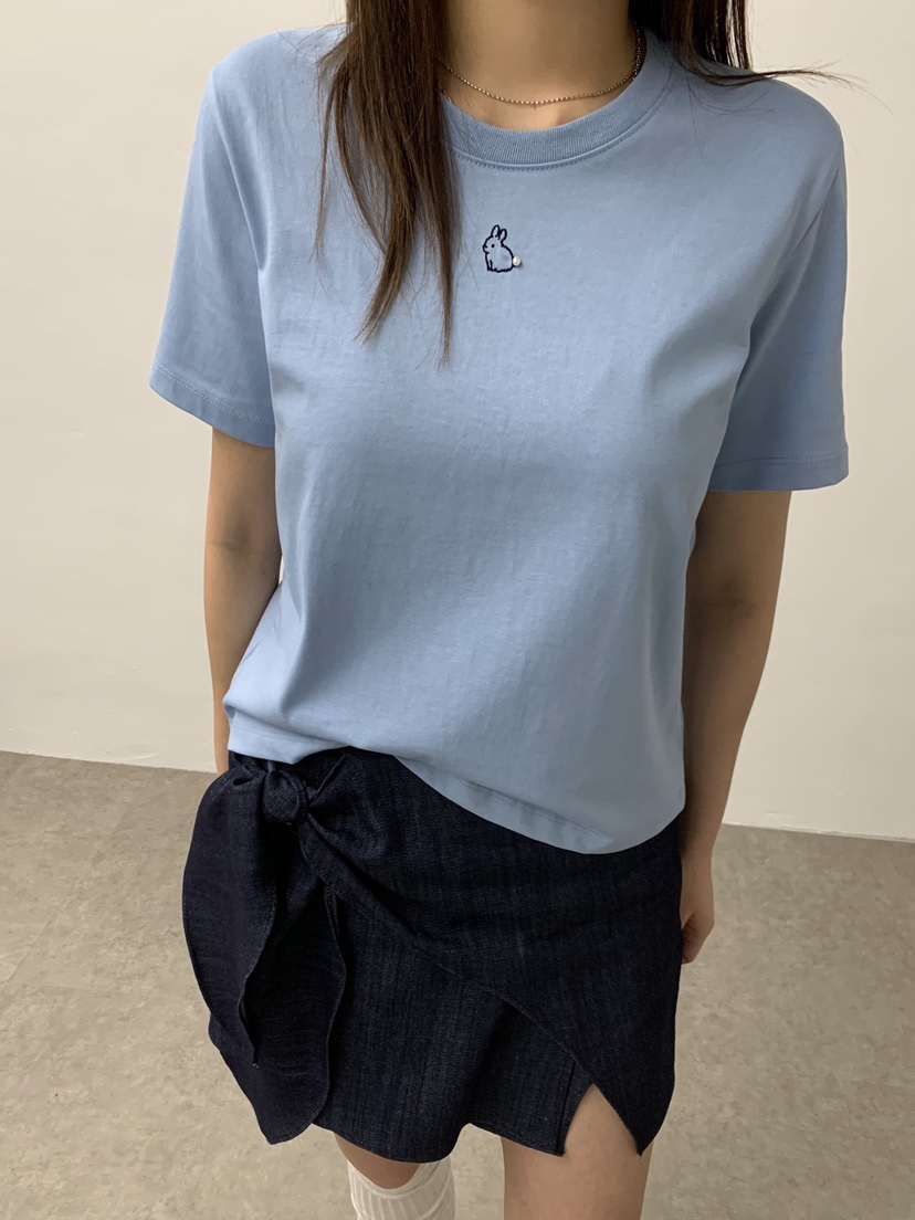 J CRANE-A韓國直郵㊣女裝新品人氣時尚休閑25春夏T恤兔子J CRANET恤圖色1