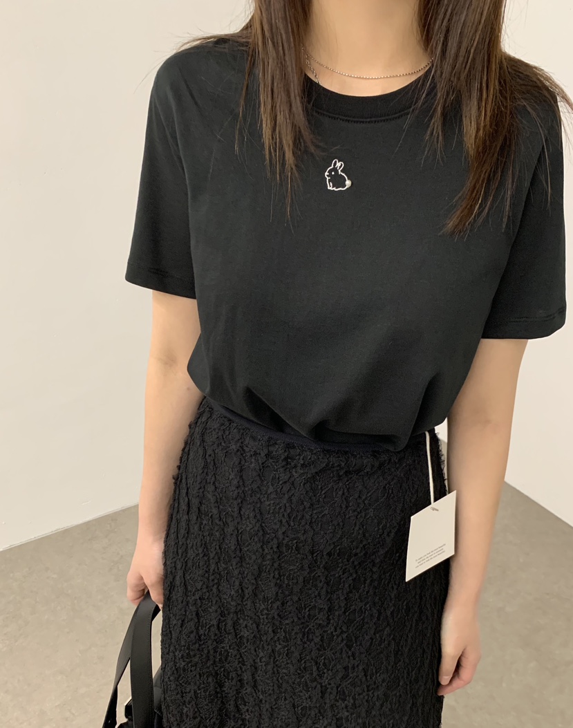 J CRANE-A韓國直郵㊣女裝新品人氣時尚休閑25春夏T恤兔子J CRANET恤圖色2
