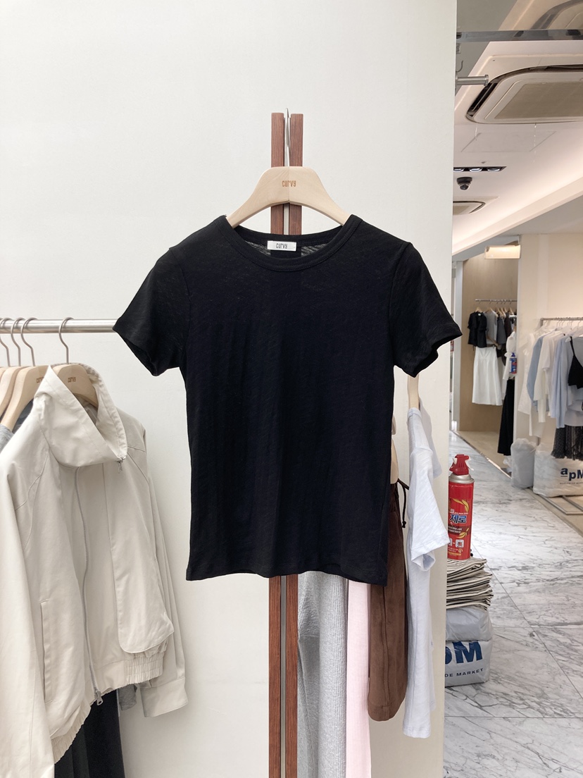 CURVY韓國直郵㊣女裝新款熱賣時尚推薦25春夏休閑職業人氣T恤CURVYT恤圖色5