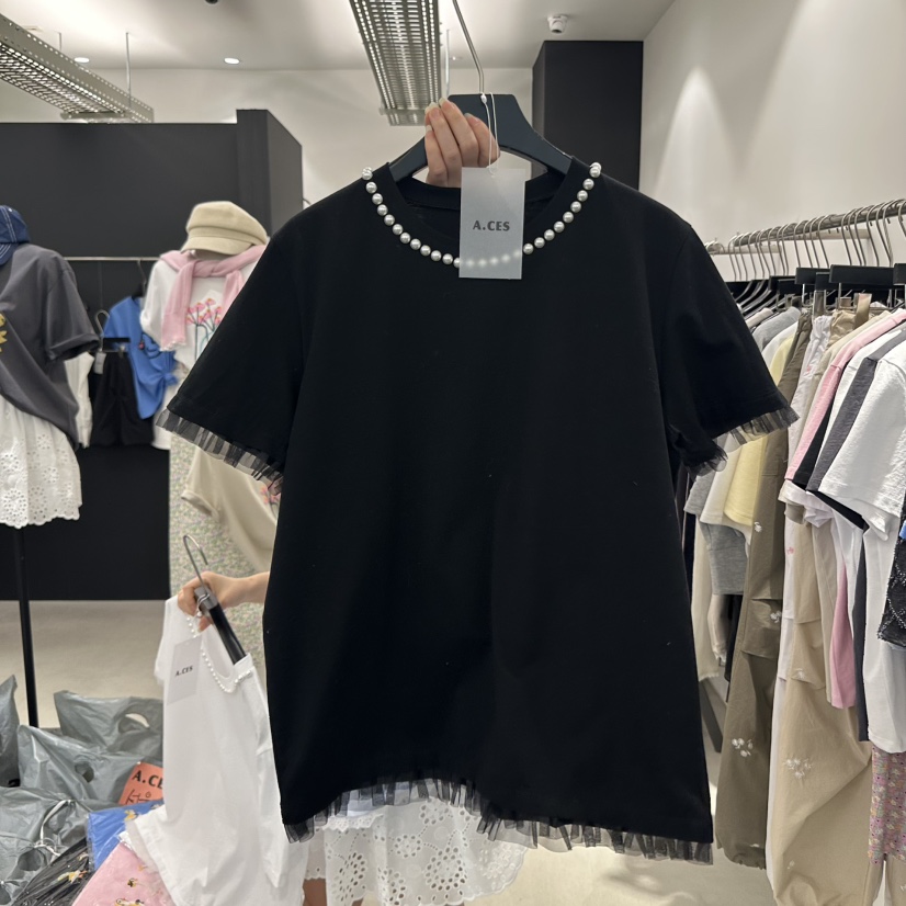 A.CES韓國直郵㊣東大門實拍女裝新款熱賣休閑人氣推薦時尚T恤A.CEST恤圖色2