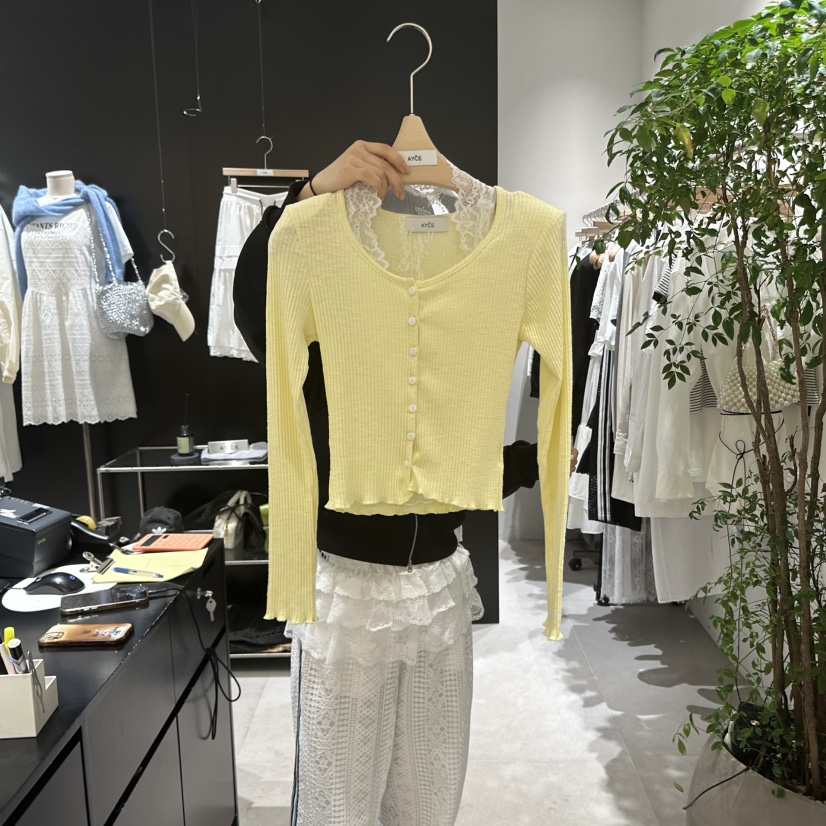 AYCE韓國㊣直郵東大門代購女裝新款休閑套裝兩件套蕾絲開衫101SHOWROOM/AYCE套裝圖色4