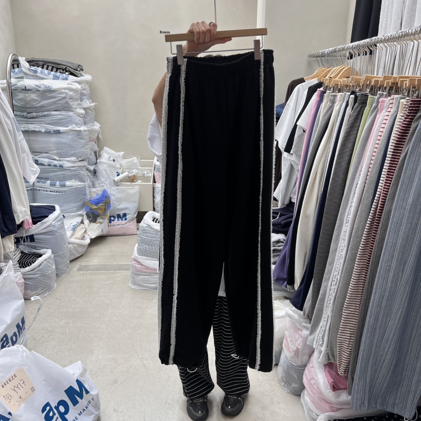 BREEZE韓國直郵㊣女裝新品25春夏熱賣時尚職業休閑休閑褲蕾絲BREEZE休閑褲圖色2