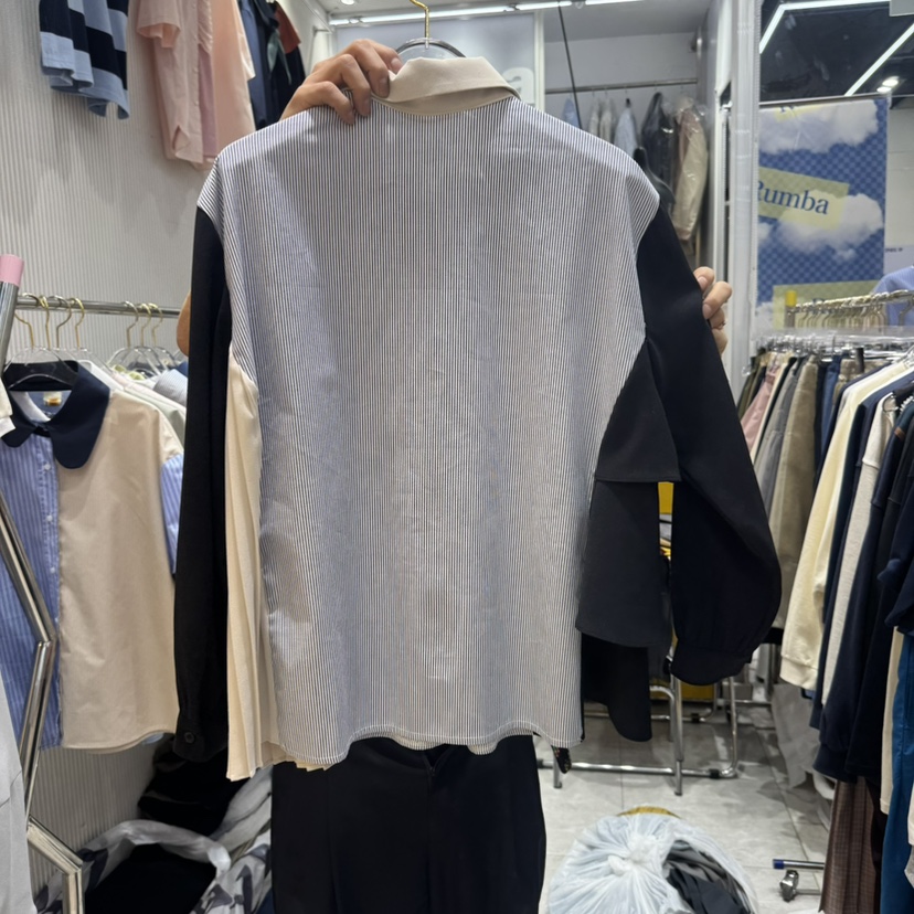 RUMBA韓國㊣直郵東大門代購女裝新品休閑熱賣25春夏襯衫蕾絲衫RUMBA襯衫/蕾絲衫