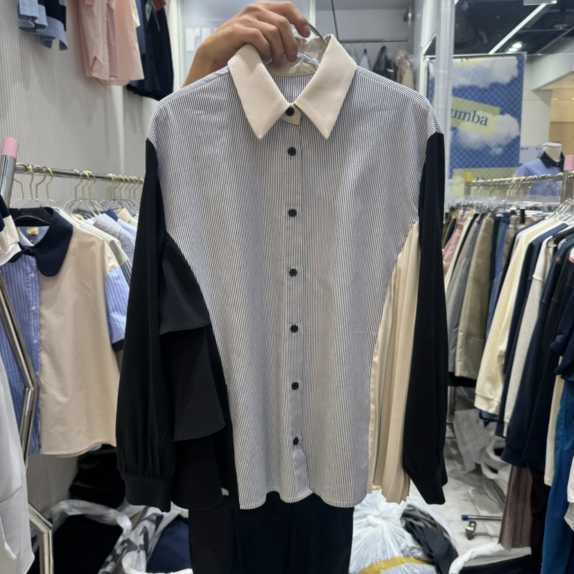 RUMBA韓國㊣直郵東大門代購女裝新品休閑熱賣25春夏襯衫蕾絲衫RUMBA襯衫/蕾絲衫圖色2