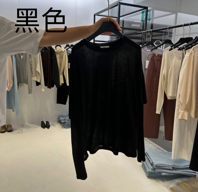 OSOO韓國㊣直郵東大門代購女裝新品時尚職業人氣25春夏長袖T恤OSOO長袖T恤圖色4