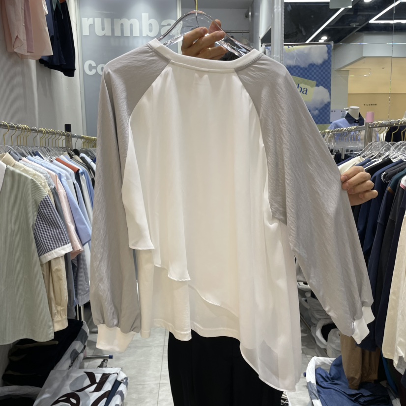 RUMBA直郵韓國代購㊣女裝新款25春夏休閑職業人氣時尚長袖T恤RUMBA長袖T恤