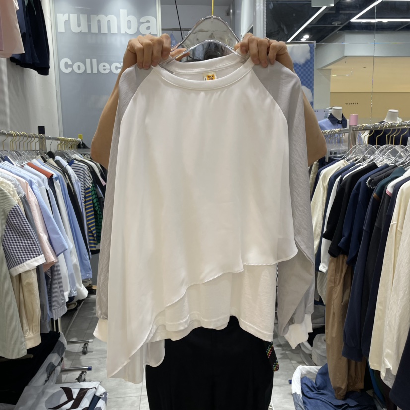 RUMBA直郵韓國代購㊣女裝新款25春夏休閑職業人氣時尚長袖T恤RUMBA長袖T恤