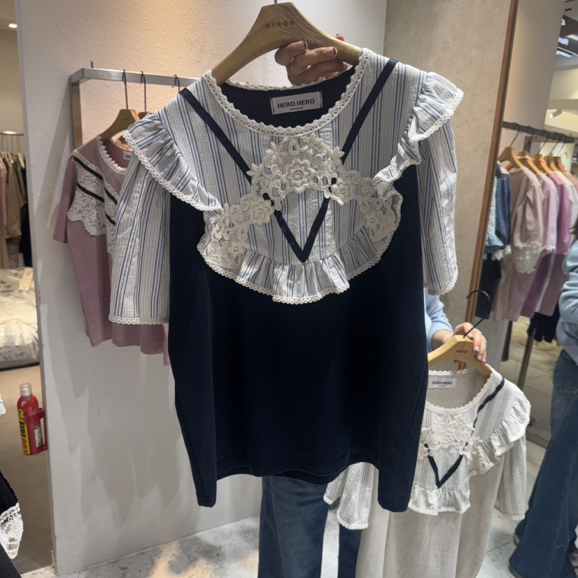 HERO直郵韓國代購㊣女裝新品職業休閑時尚人氣熱賣推薦T恤柔軟HEROT恤圖色2